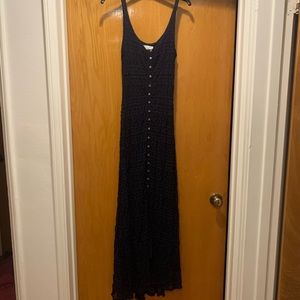 Abercrombie & Fitch navy blue lace button down maxi dress